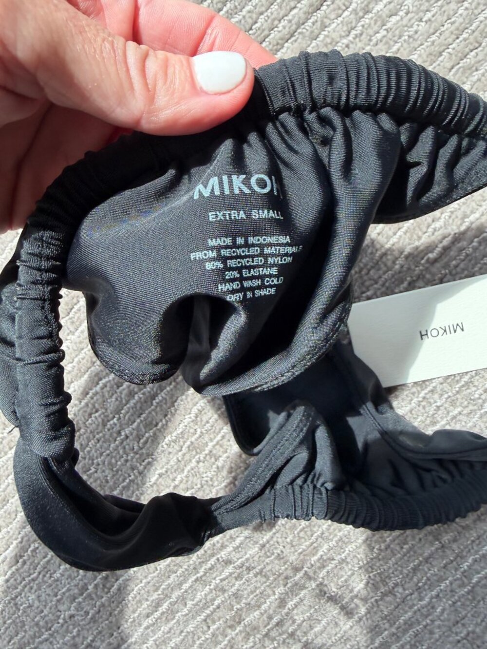 NWT MIKOH Black Ruched Bikini Bottom XS